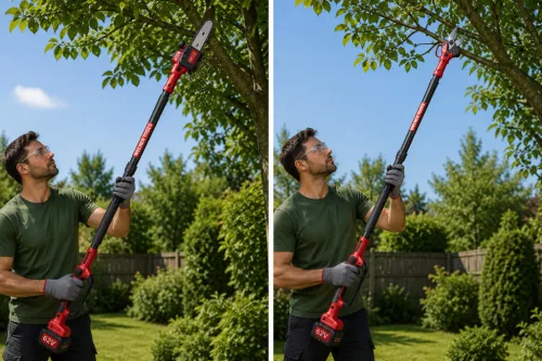 Welnek Tools VK-3090 Akkumulátoros magassági ágvágó és metszőolló szett 62V 2 db akksival