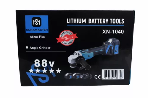 SUPAMASTER XN-1040 Akkus Sarokcsiszoló 88V – 2 Akkumulátorral, Vezeték Nélküli Flex