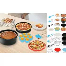   Air Fryer Tartozék Szett 12 Részes – Kiegészítő Csomag Sütőhöz és Légkeveréses Főzéshez