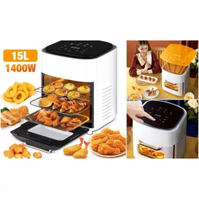   KIMIYO XXL Air Fryer 15L 2400W – Nagy Kapacitású Olaj Nélküli Sütő Családi Használatra