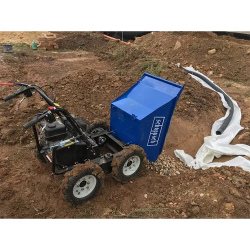Scheppach DP 3000 - kerekes 4 x 4 meghajtású minidömper mechanikus billenéssel és 300 kg-os terheléssel 