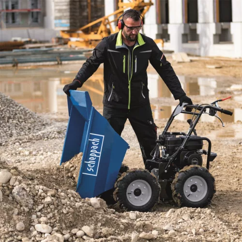 Scheppach DP 3000 - kerekes 4 x 4 meghajtású minidömper mechanikus billenéssel és 300 kg-os terheléssel 
