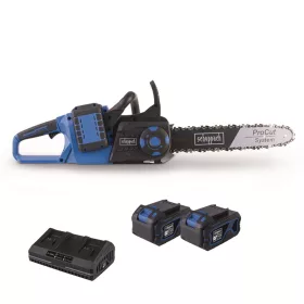   Scheppach BC-CS355DUO-X-SET XL2 2x20 V IXES akkus láncfűrész + 2x 4Ah akkumulátor + 4,5 A-es dupla töltő