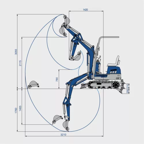 Scheppach EXC 1400 mini forgó kotrógép