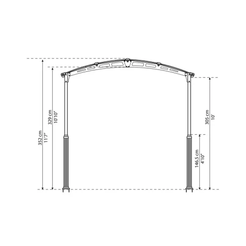 Palram - Canopia Arcadia Alpine Kit 2 db magasító láb Arcadia kocsibeállókhoz