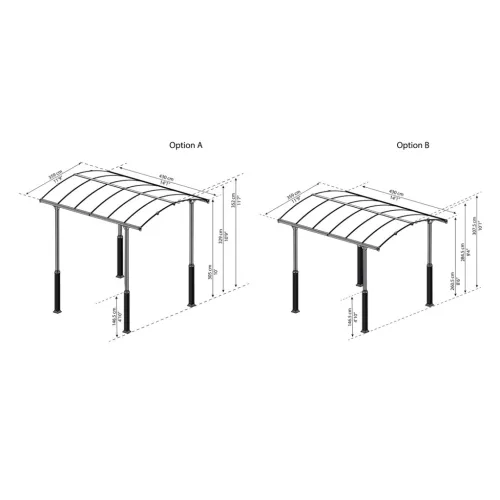 Palram - Canopia Arcadia Alpine Kit 2 db magasító láb Arcadia kocsibeállókhoz