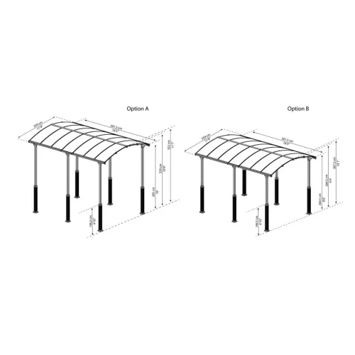 Palram - Canopia Arcadia Alpine Kit 2 db magasító láb Arcadia kocsibeállókhoz