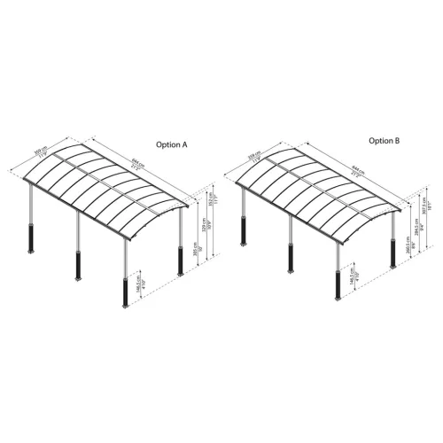 Palram - Canopia Arcadia Alpine Kit 2 db magasító láb Arcadia kocsibeállókhoz
