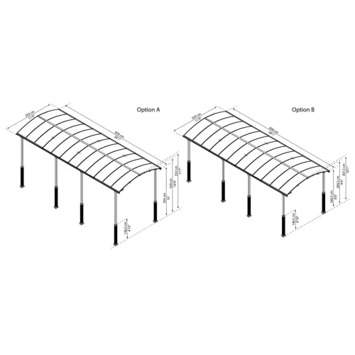 Palram - Canopia Arcadia Alpine Kit 2 db magasító láb Arcadia kocsibeállókhoz