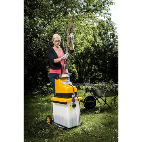 Riwall PRO RES 3044 B elektromos ágaprító 3000 W motorral, átlátszó gyűjtőedénnyel