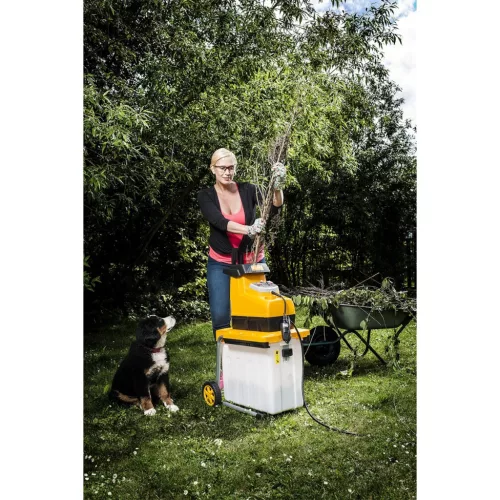 Riwall PRO RES 3044 B elektromos ágaprító 3000 W motorral, átlátszó gyűjtőedénnyel