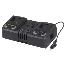   Riwall PRO RAC 420 TWIN dupla gyorstöltő 20 V-os (4,5 A) akkumulátorokhoz