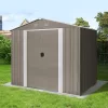 Riwall PRO RMSA 6x8 Brown fém kerti tároló 2,4 x 1,7 m nyeregtetővel (barna)