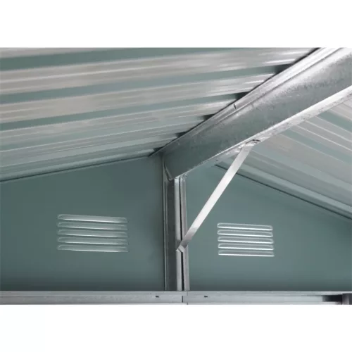 Riwall PRO RMSA 6x8 Brown fém kerti tároló 2,4 x 1,7 m nyeregtetővel (barna)