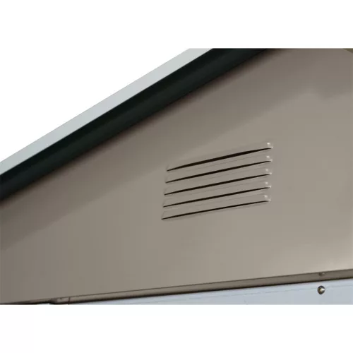 Riwall PRO RMSA 6x8 Brown fém kerti tároló 2,4 x 1,7 m nyeregtetővel (barna)