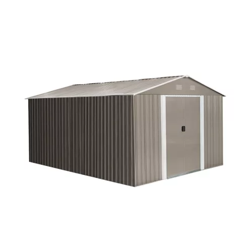 Riwall PRO RMSA 12x10 Brown fém kerti tároló 3 x 3,7 m nyeregtetővel (barna)
