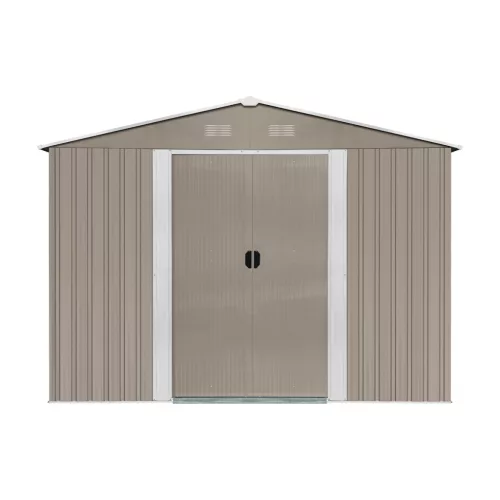 Riwall PRO RMSA 12x10 Brown fém kerti tároló 3 x 3,7 m nyeregtetővel (barna)