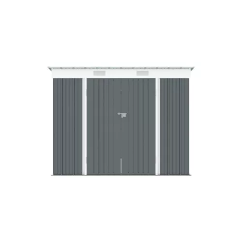 Riwall PRO RMSP 6x8 antracit fém kerti tároló 2,4 x 1,8 m lapostetővel (antracit)