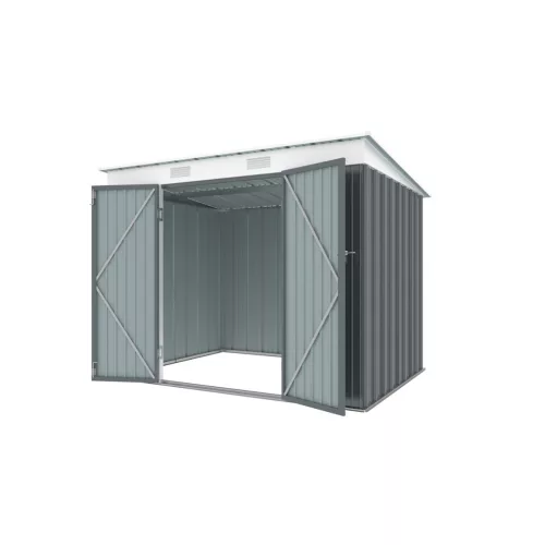 Riwall PRO RMSP 6x8 antracit fém kerti tároló 2,4 x 1,8 m lapostetővel (antracit)