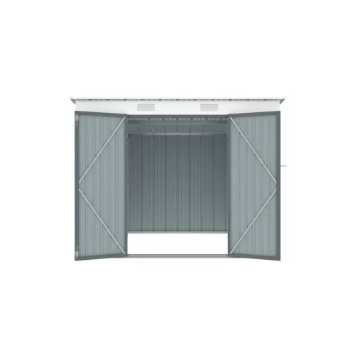 Riwall PRO RMSP 6x8 antracit fém kerti tároló 2,4 x 1,8 m lapostetővel (antracit)