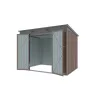 Riwall PRO RMSP 6x8 brown fém kerti tároló 2,4 x 1,8 m lapostetővel (barna)