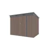 Riwall PRO RMSP 6x8 brown fém kerti tároló 2,4 x 1,8 m lapostetővel (barna)