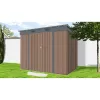 Riwall PRO RMSP 6x8 brown fém kerti tároló 2,4 x 1,8 m lapostetővel (barna)