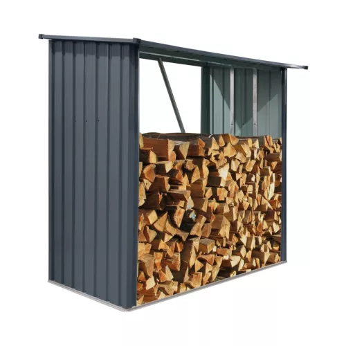 Riwall PRO RMWS 3x7 Anthracite tűzifatároló lejtős tetővel 2 x 1,5 m (antracit)