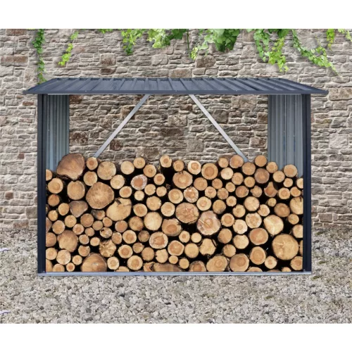 Riwall PRO RMWS 3x7 Anthracite tűzifatároló lejtős tetővel 2 x 1,5 m (antracit)