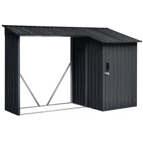 Riwall PRO RMWS 3x9 Anthracite tűzifatároló fészerrel 2,7 x 1,6 m (antracit)
