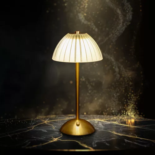 Asztali lámpa - arany színű - állítható színhőm, fényerő - akkumulátoros - USB