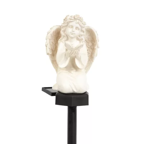 Szolár angyalka - pillangó - 1 melegfehér LED - műgyanta - 42 x 11 x 6,5 cm