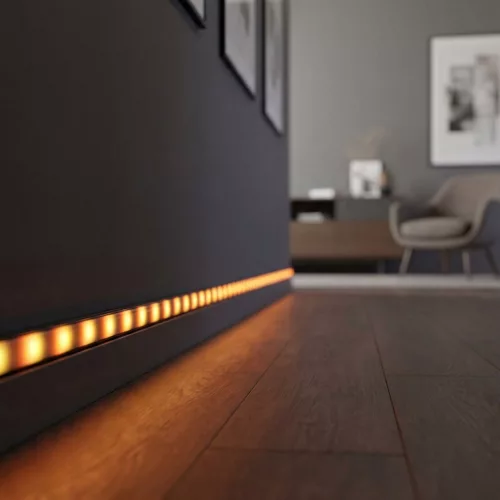 LED aluminium profil sín - 1000 x 23(17) x 8 mm - süllyeszthető U profil - fekete