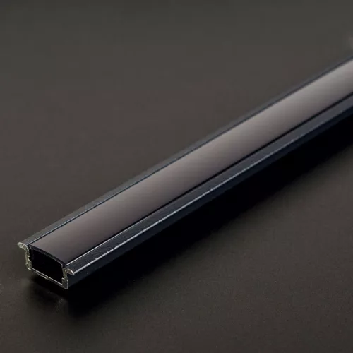 LED aluminium profil sín - 2000 x 23(17) x 8 mm - süllyeszthető U profil - fekete