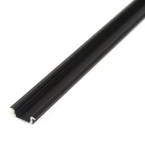 LED aluminium profil sín - 2000 x 23(17) x 8 mm - süllyeszthető U profil - fekete