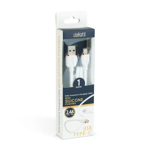Adatkábel - Type-C / USB-A - fehér - 1 m - 2.4A - 12 W