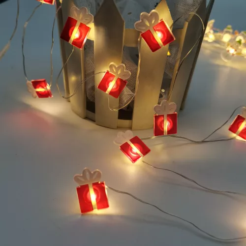 Modee Karácsonyi LED Füzér Dekor Elemes C3025 (10LED/90cm/10cm) warm