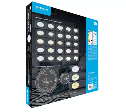 Modee Mennyezeti LED Lámpa (switch) 36W 3CCT D500x80mm SW2 (3900 lumen) ERP
