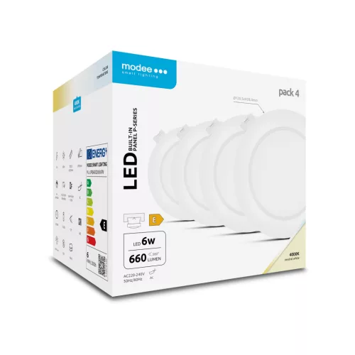 Modee LED Panel Kerek - Beépíthető P-series 6W 4000K (660 lumen) P4 ERP