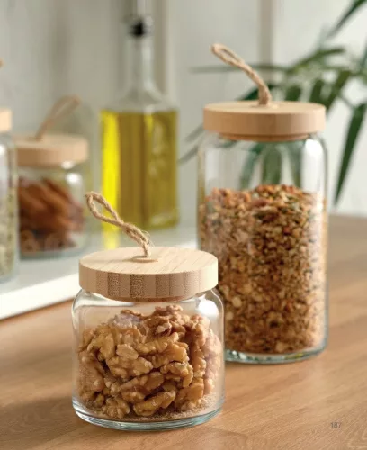 Tároló üveg bambusz tetővel Woody 575ml 43573/1113281