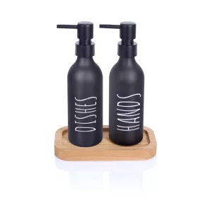 Szappanadagoló üveg 2db fa állvánnyal 330ml S-1253