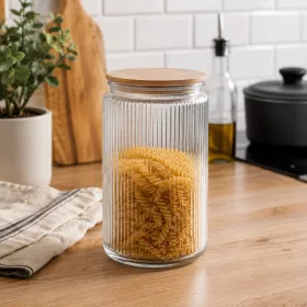 Üveg Élelmiszertároló bambusz tetővel 1500ml S-2085