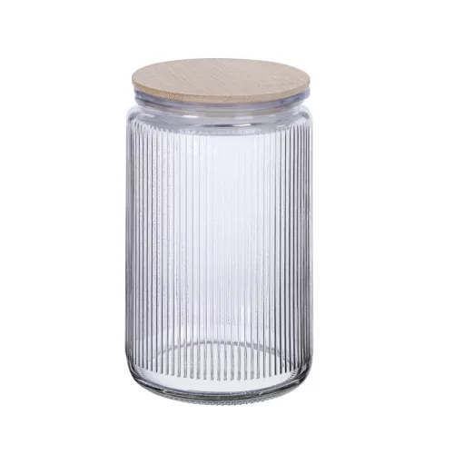 Üveg Élelmiszertároló bambusz tetővel 1500ml S-2085
