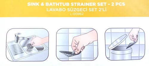Mosdó és kádszűrő szett 2db L-00962