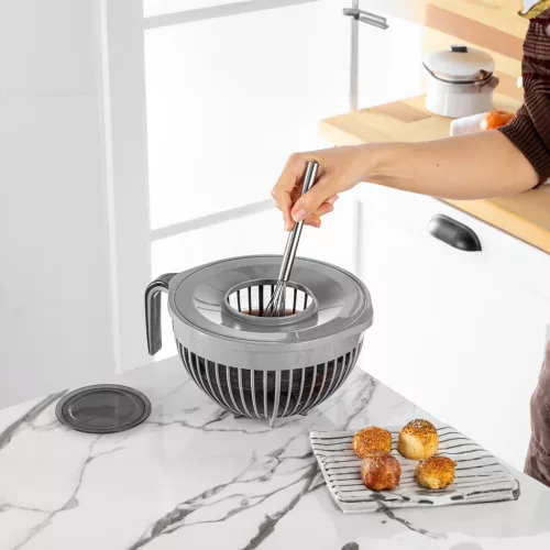 Keverőtál fröccsenésgátló tetővel 3L BNM-0971