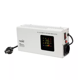   HOME AVR500S feszültségstabilizátor, 500VA, automatikus működés, vékony kivitel, falra szerelhető, színes digitális kijelző, teljeskörű 