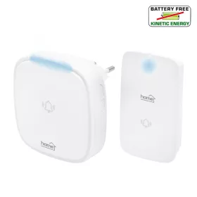   Home DBK 1500AC vezeték nélküli csengő, elem nélküli, 150m hatótáv, 36 dallam, 4 fokozatú hangerő, fényjelzés, kinetikus nyomógomb, 230V