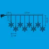 Home KAF 8/F LED-es hókristály fényfüggöny, 0,9 m / 8 db melegfehér LED akril hókristályban, átlátszó vezeték, hálózati adapter, kül- és