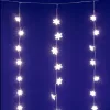 HOME KAF50WW LED-es hópehely fényfüggöny, 1,35 m, 50 db melegfehér LED, hálózati tápellátás, beltéri kivitel