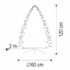 HOME KIX120LED LED-es műfenyő, 120 cm, optikai szálas, folyamatos színváltás, műanyag talp, hálózati tápellátás, beltéri kivitel